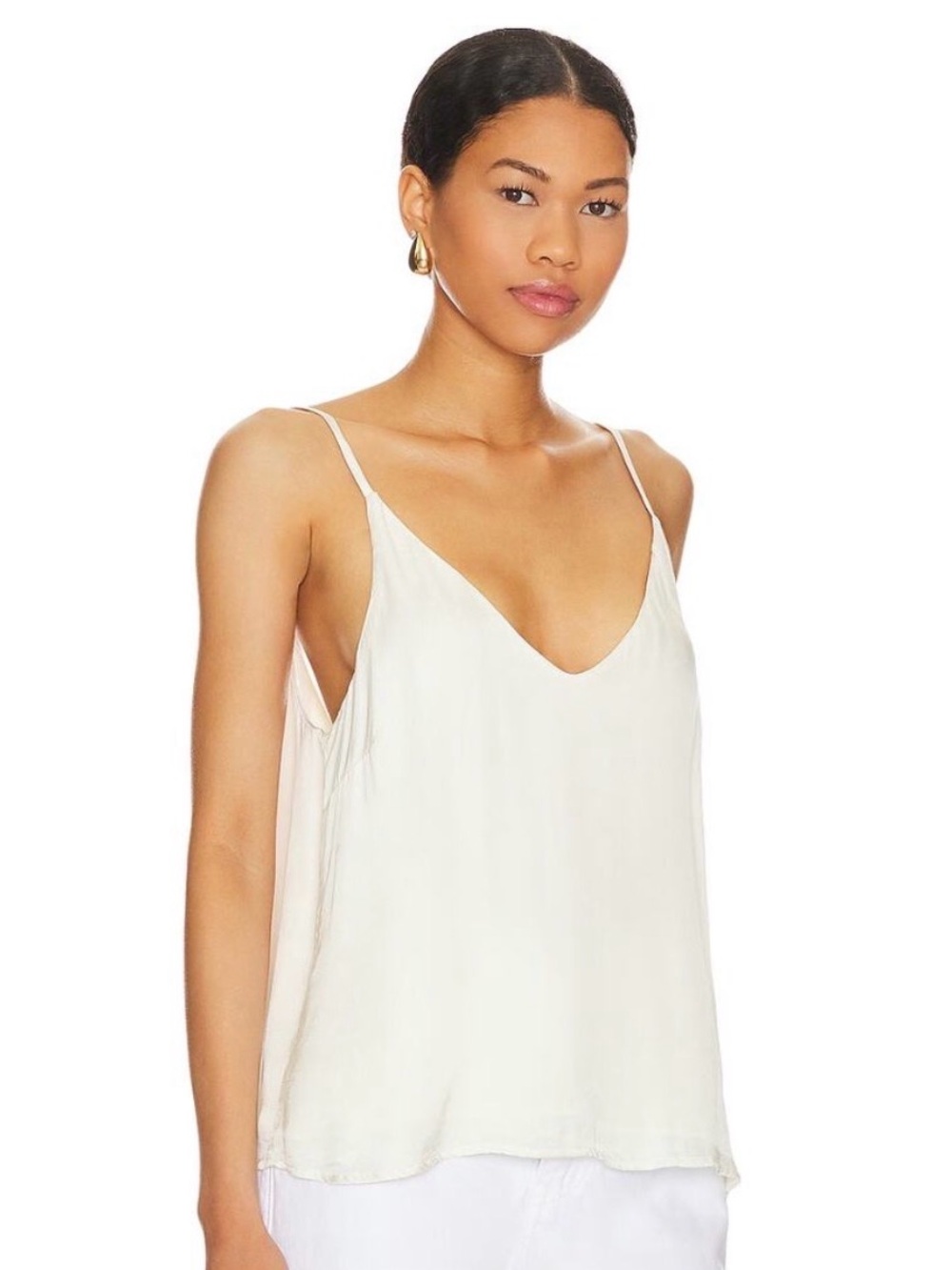 Bella Dahl V neck Cami in Ivory White
